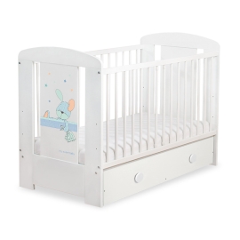 Baby cot bed 120x60cm Dreamy bunny with drawer MAXI