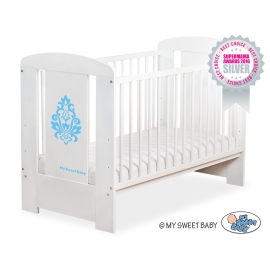 Baby cot bed 120x60cm Glamour White -3- blue