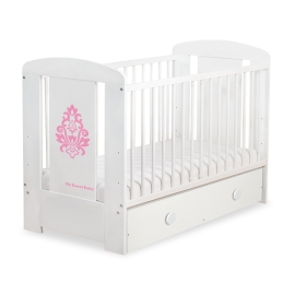 Baby cot bed 120x60cm Glamour with drawer MAXI