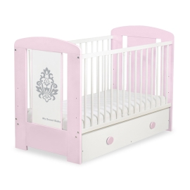 Baby cot bed 120x60cm Glamour with drawer MAXI