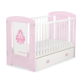 Baby cot bed 120x60cm Glamour with drawer MAXI