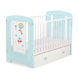 Baby cot bed 120x60cm Happy balloons with drawer MAXI