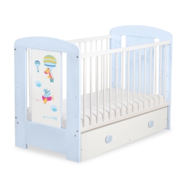 Baby cot bed 120x60cm Happy balloons with drawer MAXI