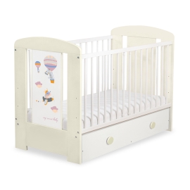 Baby cot bed 120x60cm Happy balloons with drawer MAXI