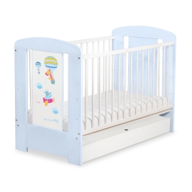 Baby cot bed 120x60cm Happy balloons with drawer STANDARD