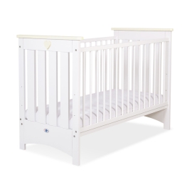 Baby cot bed 120x60cm Lorenzo III white/cream