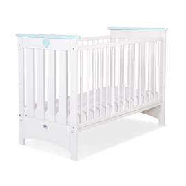 Baby cot bed 120x60cm Lorenzo III white/mint