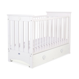 Baby cot bed 120x60cm Lorenzo III white with drawer MAXI