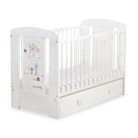 Baby cot bed 120x60cm Lovely birds with drawer MAXI