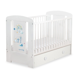 Baby cot bed 120x60cm Lovely birds with drawer MAXI