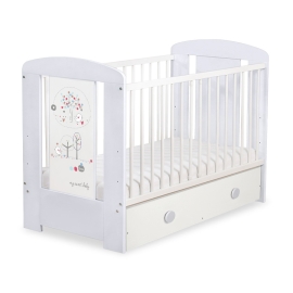 Baby cot bed 120x60cm Lovely birds with drawer MAXI