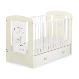 Baby cot bed 120x60cm Lovely birds with drawer MAXI