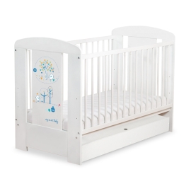 Baby cot bed 120x60cm Lovely birds with drawer STANDARD