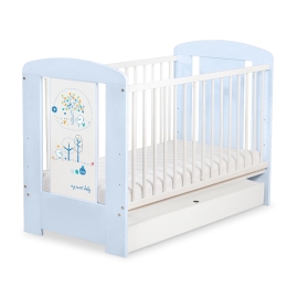 Baby cot bed 120x60cm Lovely birds with drawer STANDARD