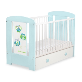 Baby cot bed 120x60cm Owls with drawer MAXI