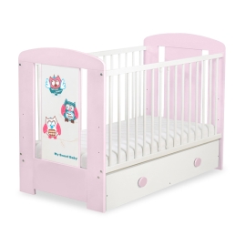 Baby cot bed 120x60cm Owls with drawer MAXI
