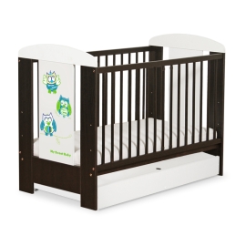Baby cot bed 120x60cm Owls with drawer STANDARD