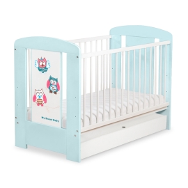 Baby cot bed 120x60cm Owls with drawer STANDARD