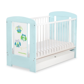 Baby cot bed 120x60cm Owls with drawer STANDARD