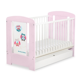 Baby cot bed 120x60cm Owls with drawer STANDARD