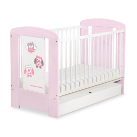 Baby cot bed 120x60cm Owls with drawer STANDARD