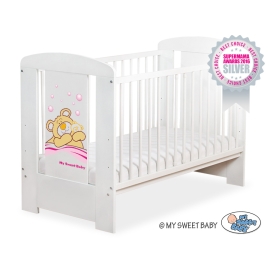 Baby cot bed 120x60cm Tedy Bear Barnaba White Model: 800