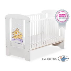 Baby cot bed 120x60cm Tedy Bear Barnaba White Model: 801