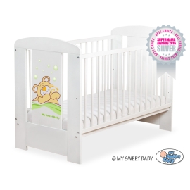 Baby cot bed 120x60cm Tedy Bear Barnaba White Model: 802