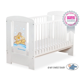 Baby cot bed 120x60cm Tedy Bear Barnaba White Model: 803
