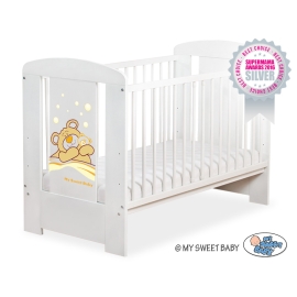 Baby cot bed 120x60cm Tedy Bear Barnaba White Model: 804