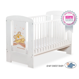 Baby cot bed 120x60cm Tedy Bear Barnaba White Model: 805