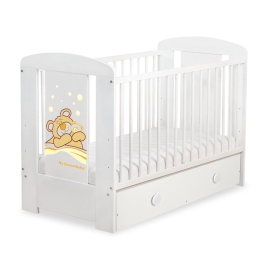 Baby cot bed 120x60cm Tedy Bear Barnaba with drawer MAXI