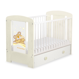Baby cot bed 120x60cm Tedy Bear Barnaba with drawer MAXI