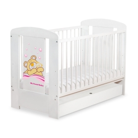 Baby cot bed 120x60cm Tedy Bear Barnaba with drawer STANDARD