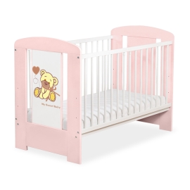 Baby cot bed 120x60cm Tedy Bear with bow cream no. 5004-01-321