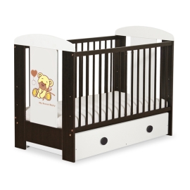 Baby cot bed 120x60cm Tedy Bear with bow with drawer MAXI