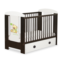 Baby cot bed 120x60cm Tedy Bear with bow with drawer MAXI