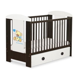 Baby cot bed 120x60cm Tedy Bear with bow with drawer MAXI