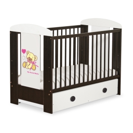 Baby cot bed 120x60cm Tedy Bear with bow with drawer MAXI