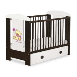 Baby cot bed 120x60cm Tedy Bear with bow with drawer MAXI