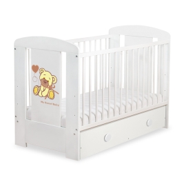 Baby cot bed 120x60cm Tedy Bear with bow with drawer MAXI