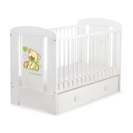 Baby cot bed 120x60cm Tedy Bear with bow with drawer MAXI