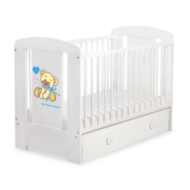 Baby cot bed 120x60cm Tedy Bear with bow with drawer MAXI
