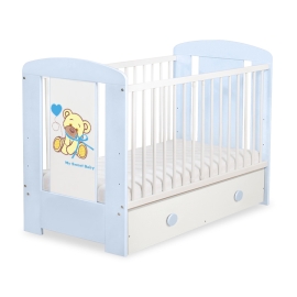 Baby cot bed 120x60cm Tedy Bear with bow with drawer MAXI