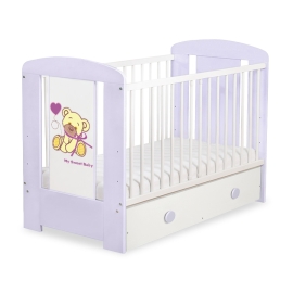 Baby cot bed 120x60cm Tedy Bear with bow with drawer MAXI