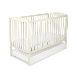 Baby cot bed 120x60cm with crown with drawer STANDARD