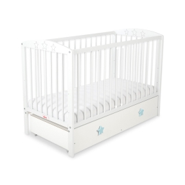 Baby cot bed 120x60cm with stars with drawer MAXI