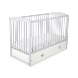 Baby cot bed 120x60cm with stars with drawer MAXI