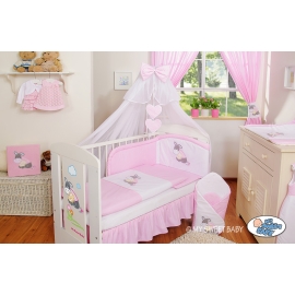 Baby Cot Bed Mosquito-net made of tulle- Donkey Luca pink