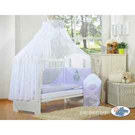 Baby Cot Bed Mosquito-net made of tulle- Glamour lilac-Gray
